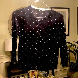 J. crew size small navy dot cardigan